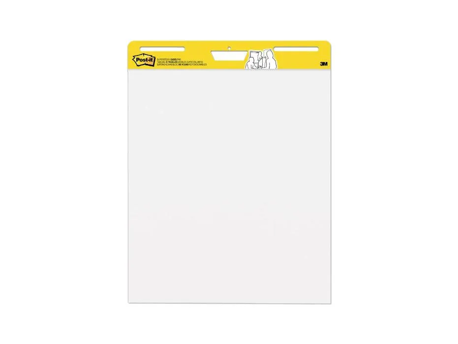 3M Post-It Self-Stick Easel Pad 559, Plain White, 25 x 30 in, 30sheets/pad