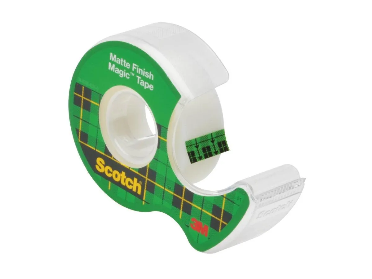 3M Scotch Magic Tape with Refillable Dispenser, 3/4" x 300"