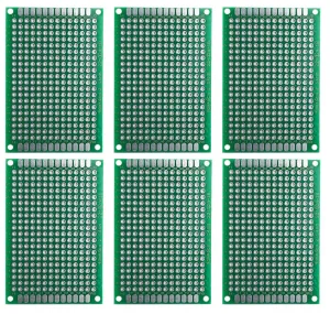 6 Pack Double Sided PCB Prototype Board, 4 x 6 cm with 280 holes