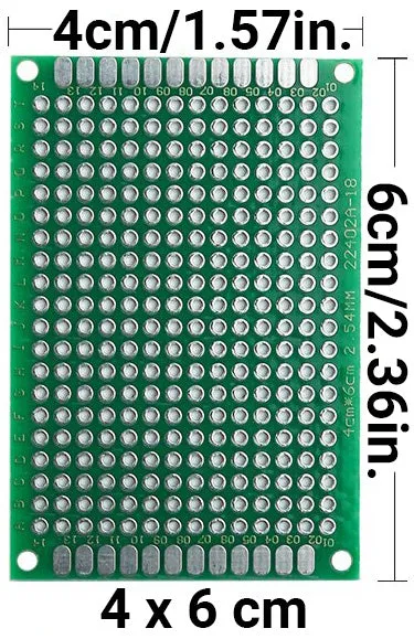 6 Pack Double Sided PCB Prototype Board, 4 x 6 cm with 280 holes