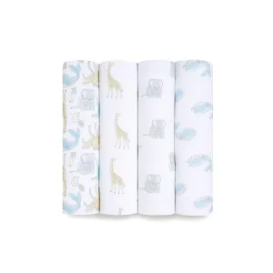 aden   anais Essentials Cotton Muslin Swaddle Blankets - Natural History - 4 Pack