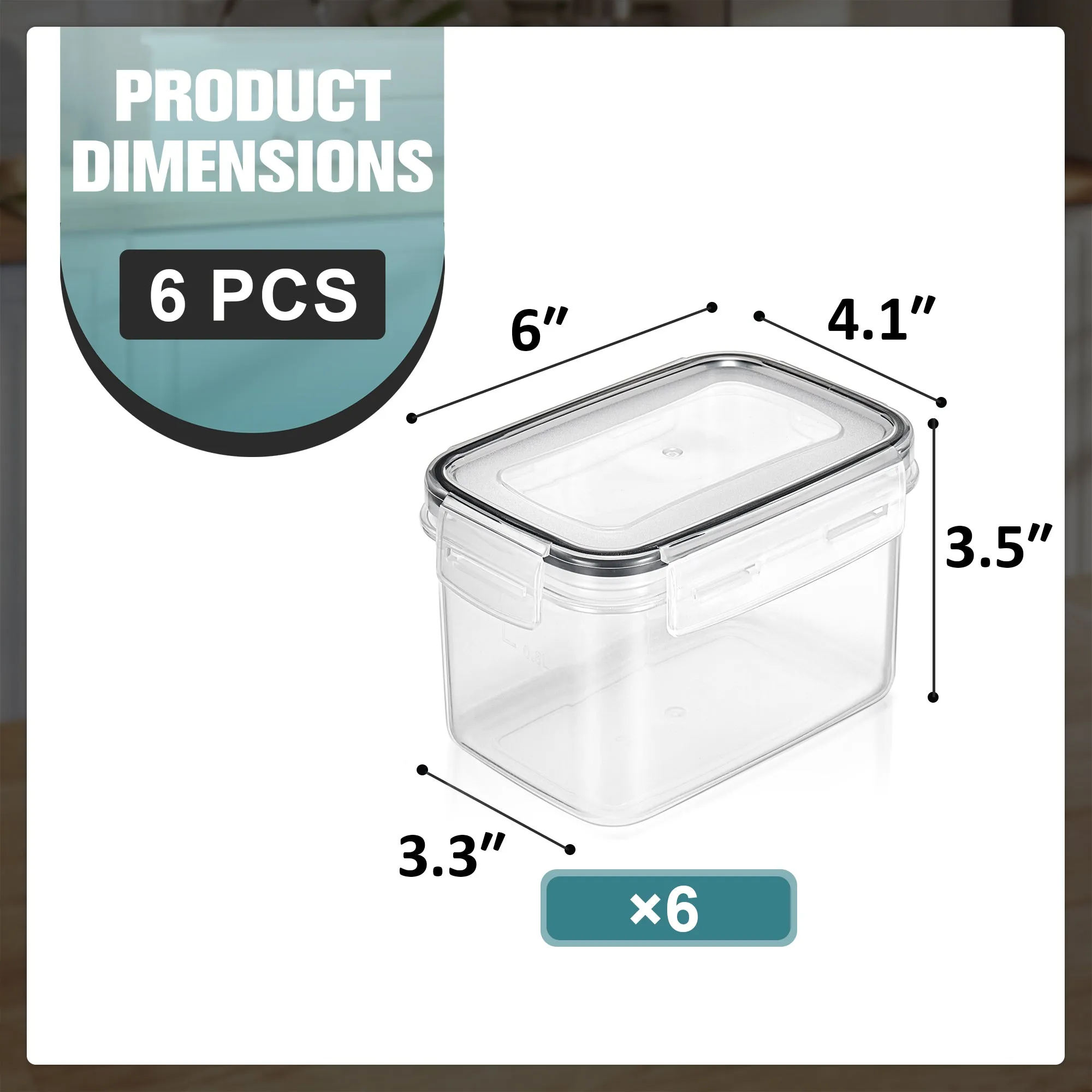 Airtight Food Storage Containers (6 Pack)