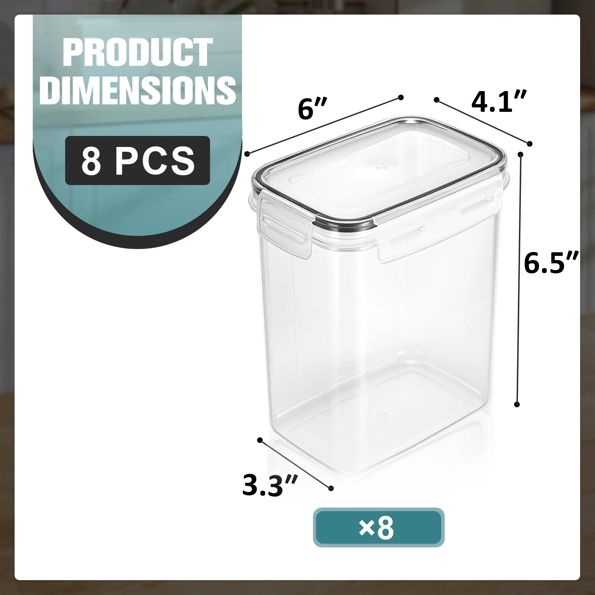 Airtight Food Storage Containers (8 Pack)