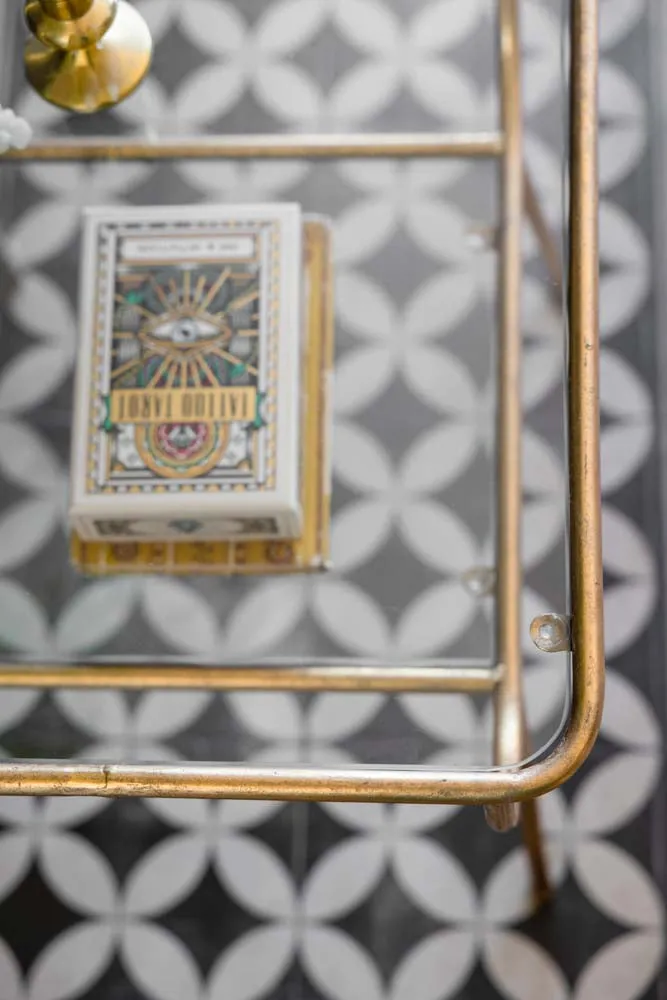 Antique Brass & Glass Side Table