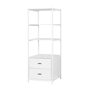 Artiss Bookshelf Display Shelf 2 Drawers 152CM White