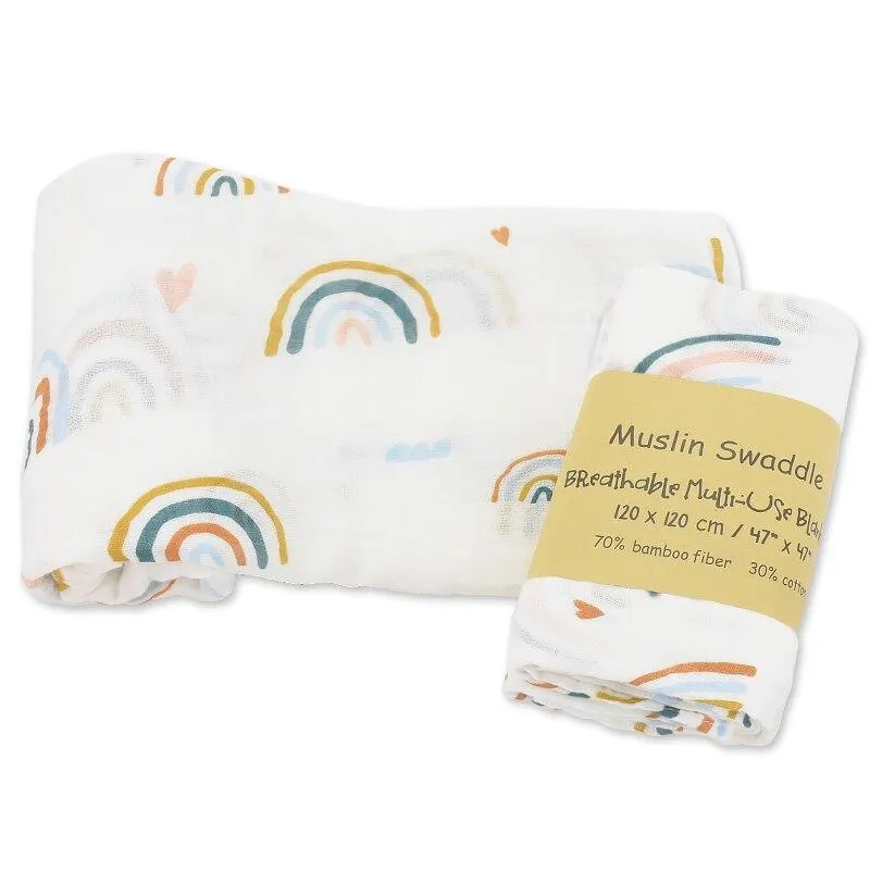 Baby Soft Gauze Breathable Bamboo Muslin Swaddle Wrap Blankets