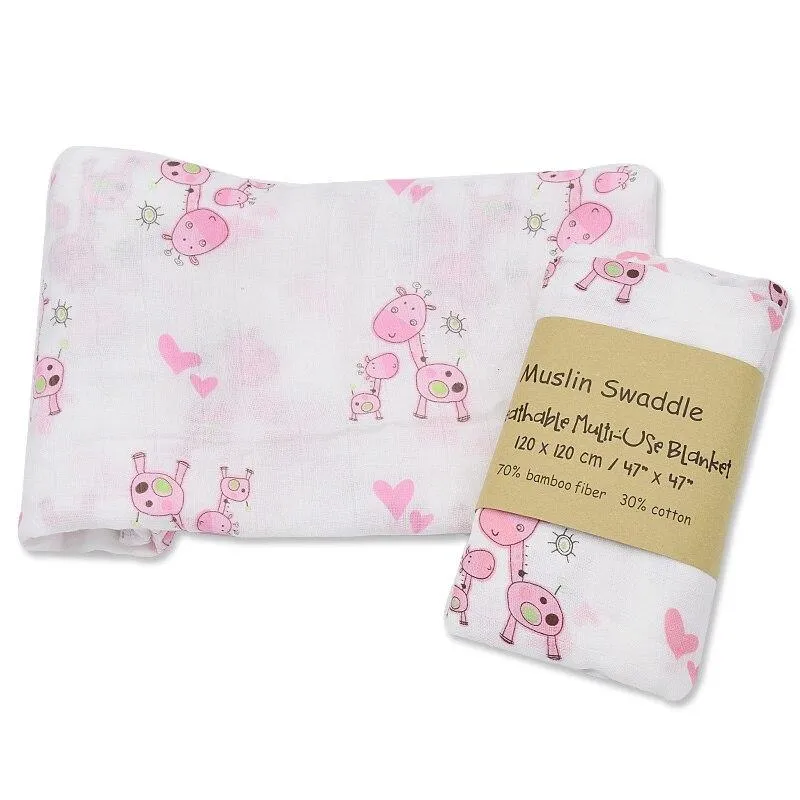 Baby Soft Gauze Breathable Bamboo Muslin Swaddle Wrap Blankets