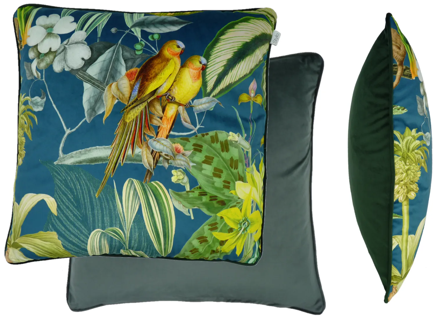 Barbados Blue Lagoon Tropical Velvet Cushion (60cm x 60cm)