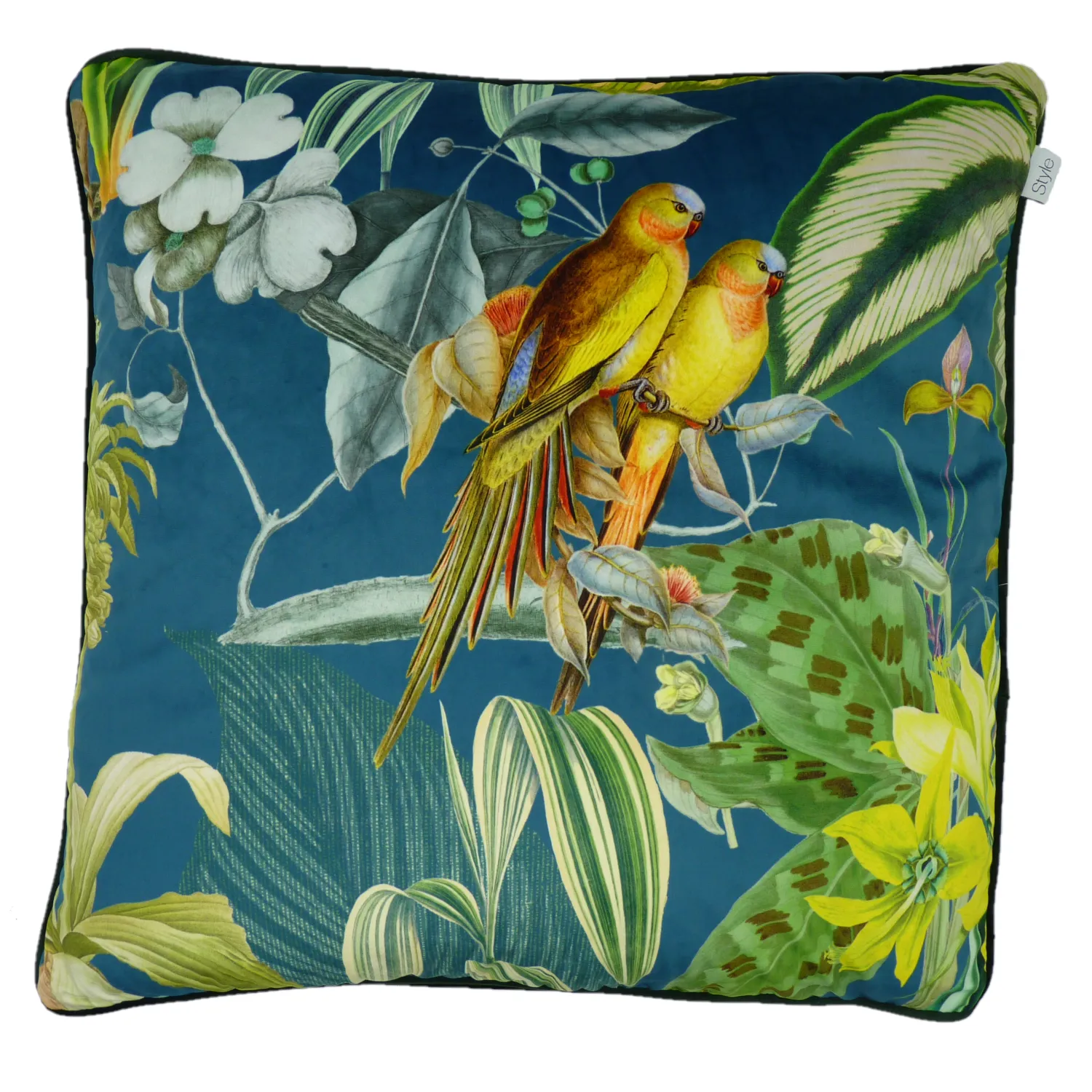 Barbados Blue Lagoon Tropical Velvet Cushion (60cm x 60cm)