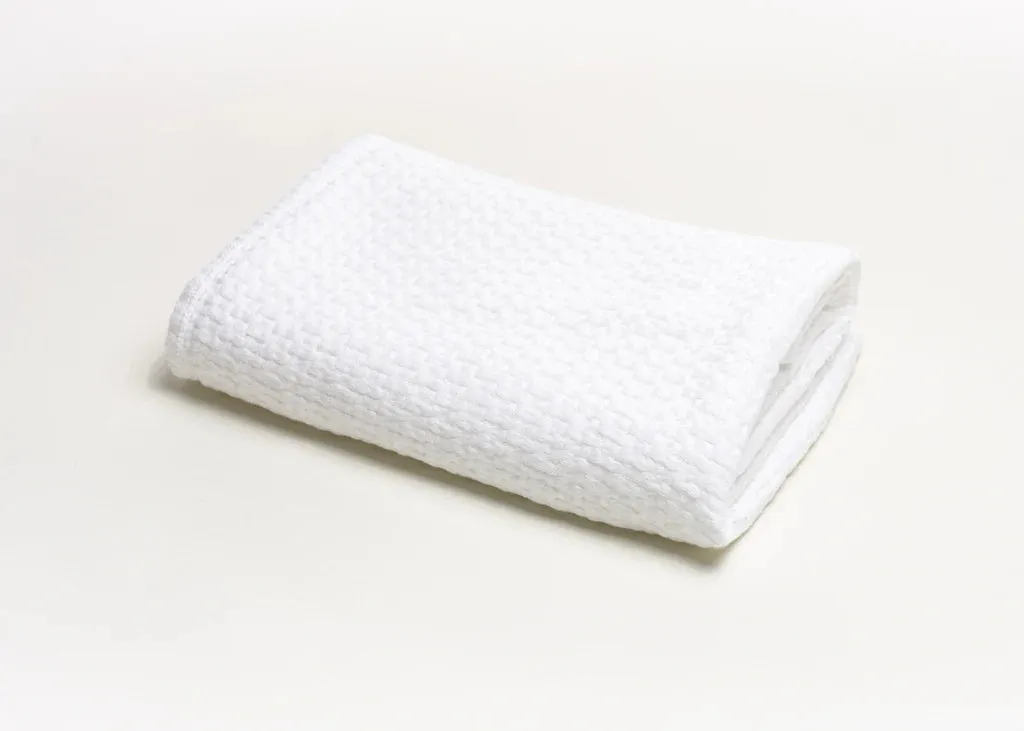 Basket Weave Crib Blanket - White