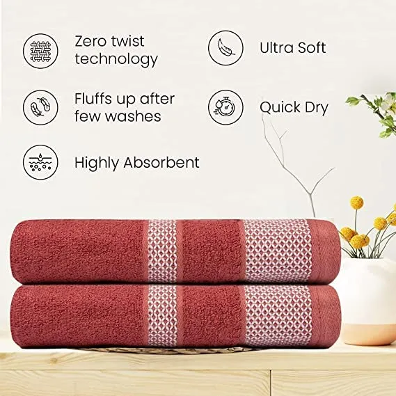 BePlush Zero Twist Bamboo Towels for Bath Large Size | Ultra Soft, Highly Absorbent,Quick Dry, Anti Bacterial Bamboo Bath Towel for Men & Women || 450 GSM, 29 x 59 Inches Pack of 2