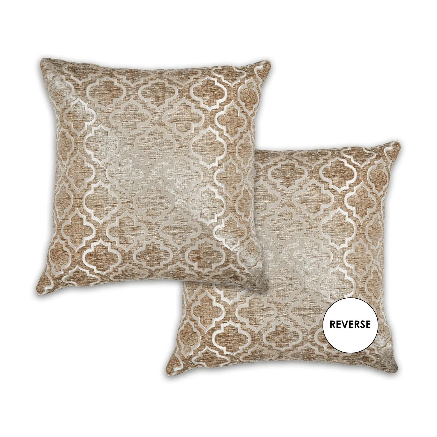 Bohemia Gold Jacquard Chenille Cushion (43cm x 43cm)