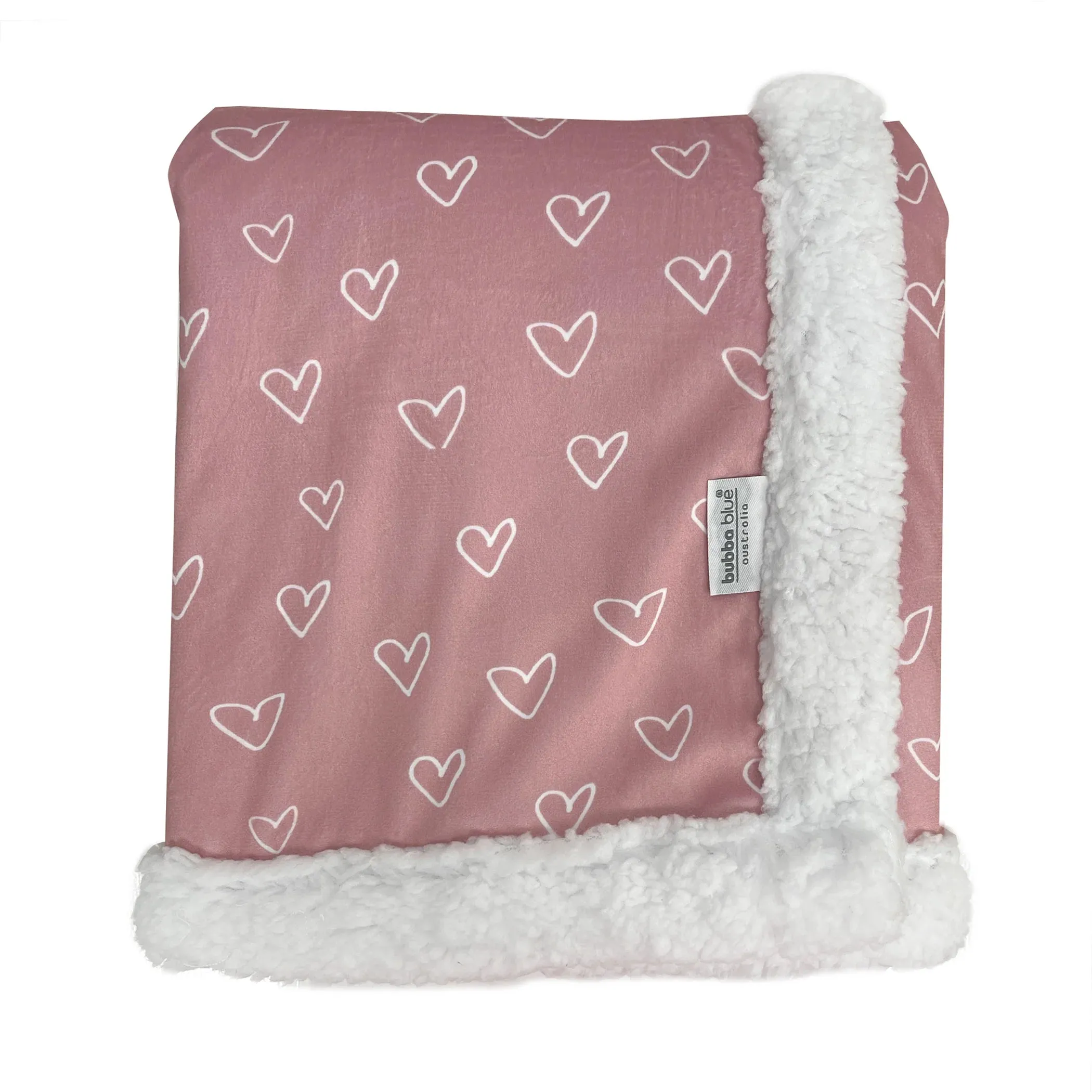 Bubba Blue Nordic Cuddle Blanket with Fleece Lining - Berry Heart