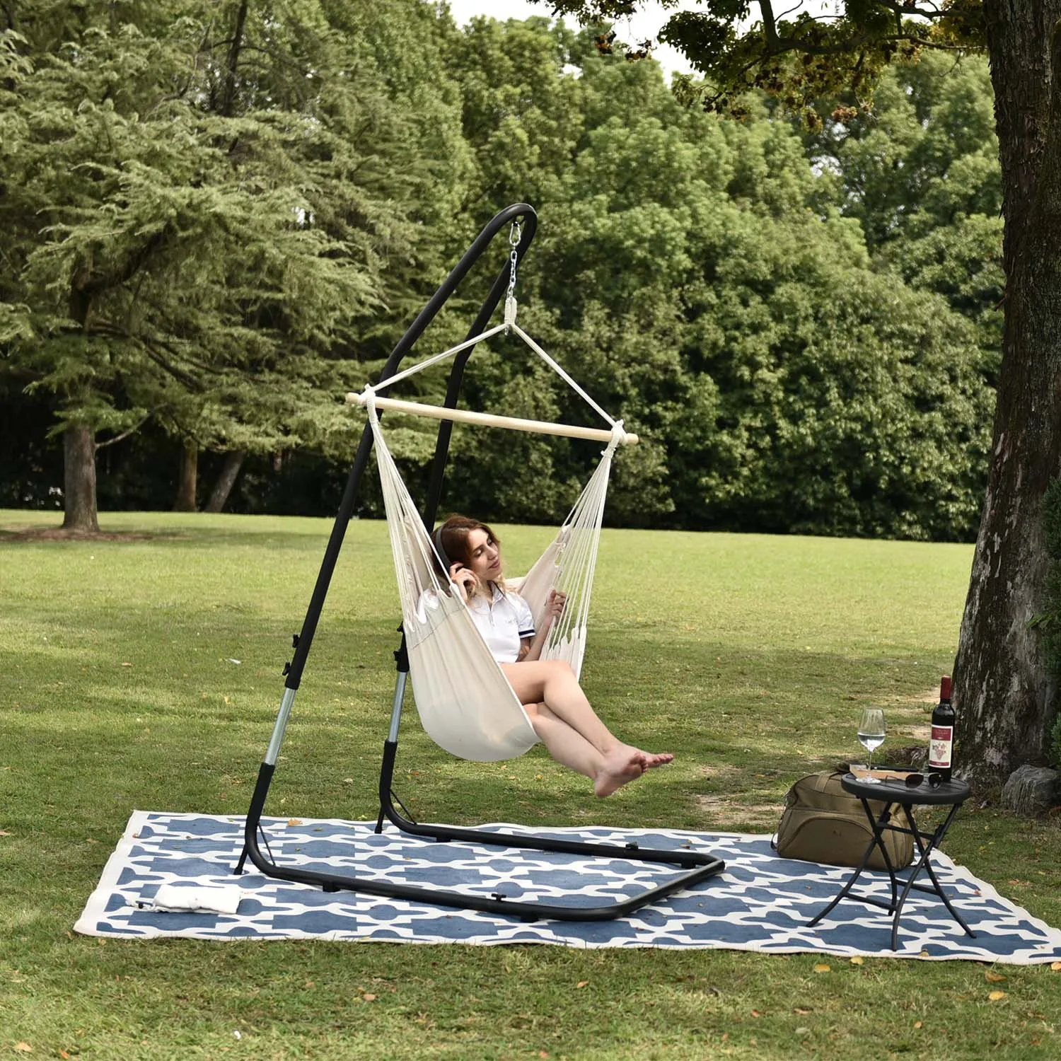 Cotton Hammock Chair with Pillows