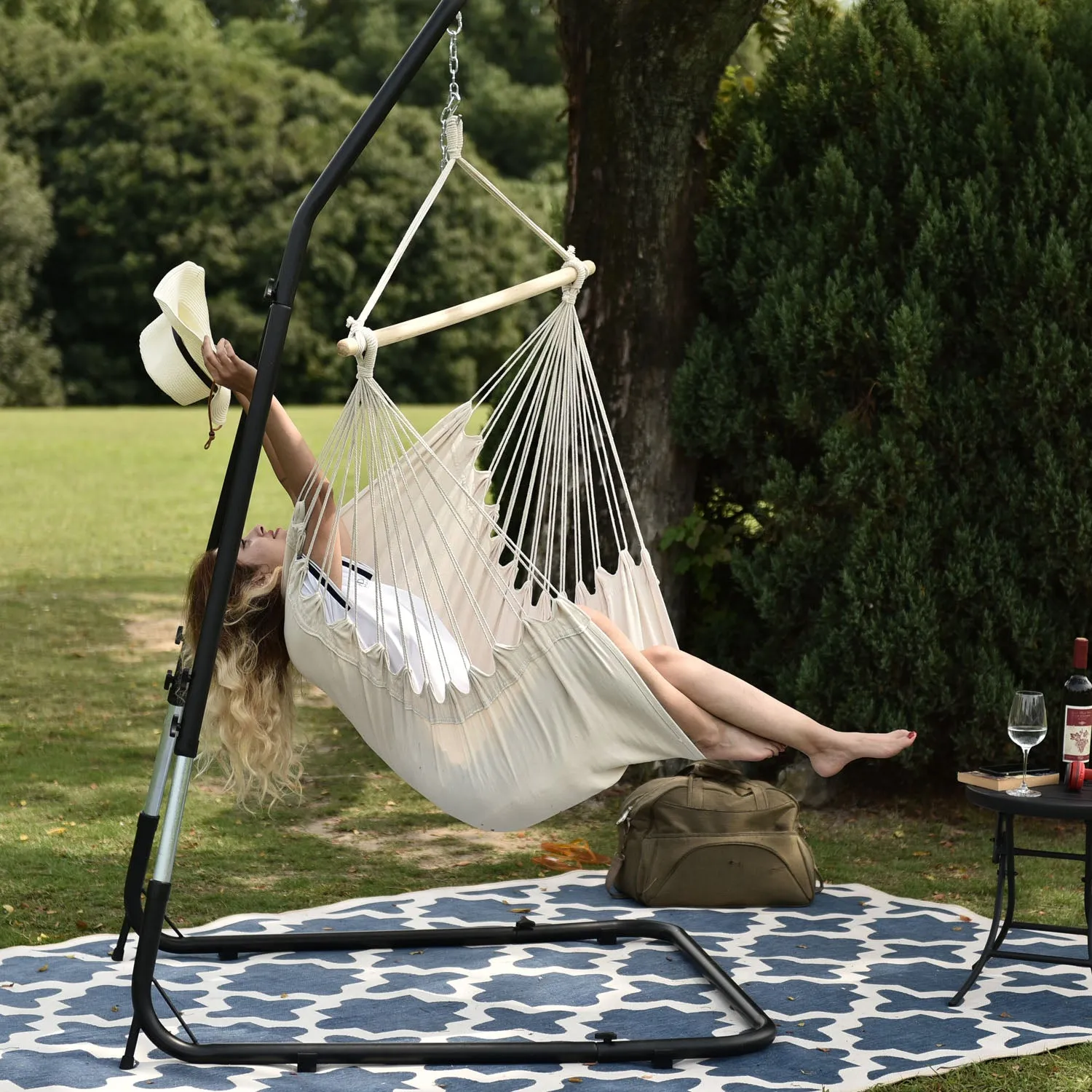 Cotton Hammock Chair with Pillows