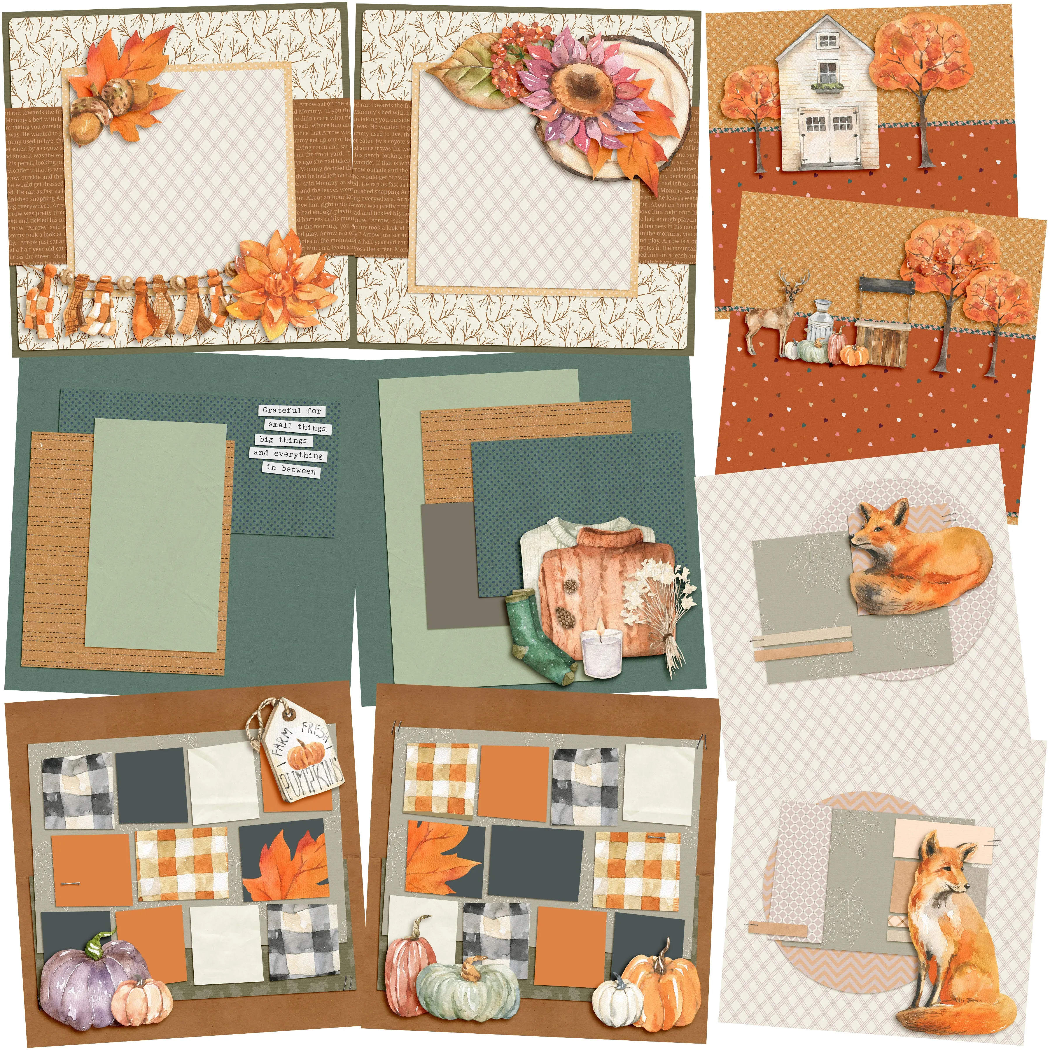 Cozy Autumn NPM - Set of 5 Double Page Layouts - 1619