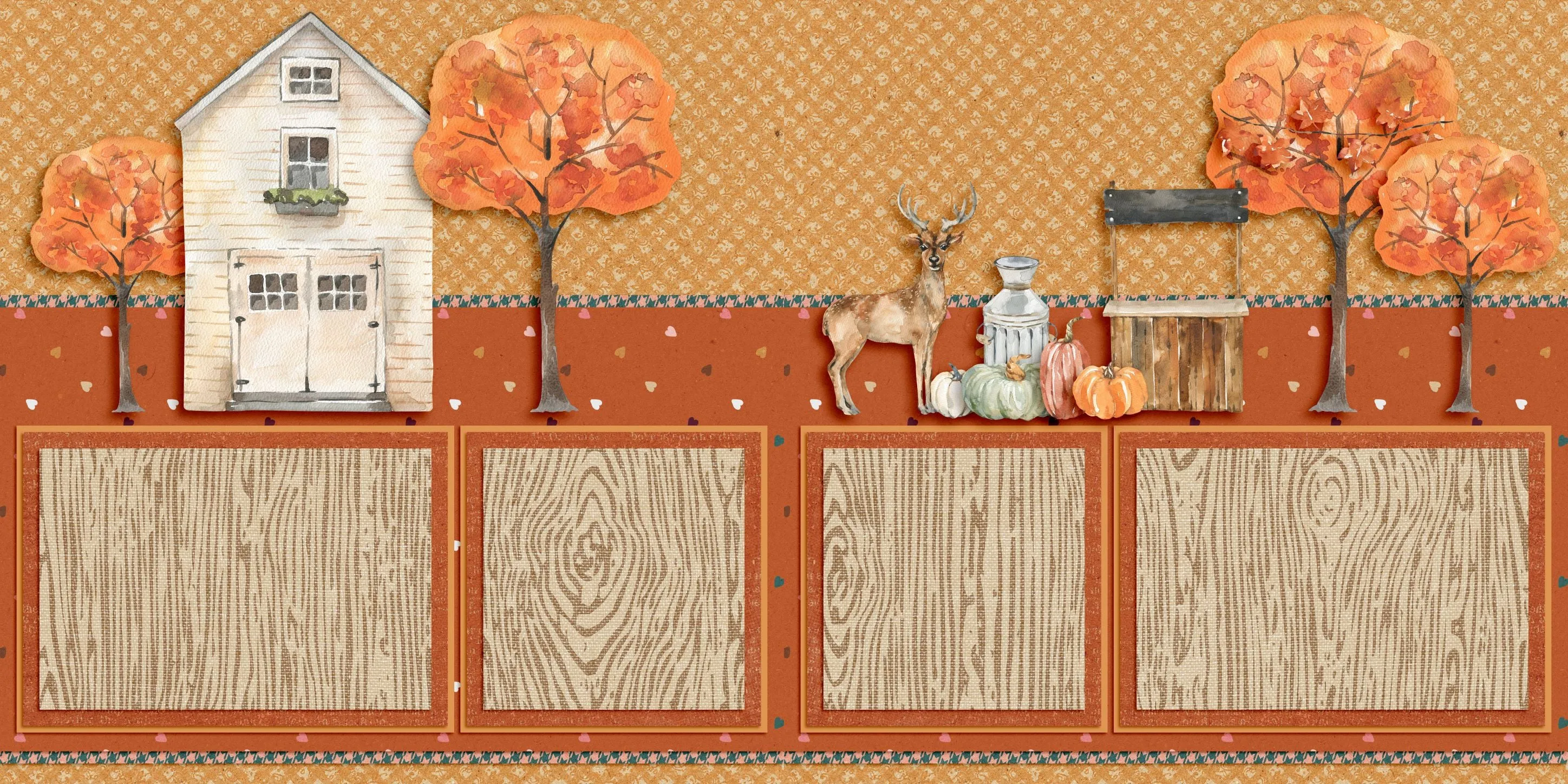 Cozy Autumn - Set of 5 Double Page Layouts - 1618