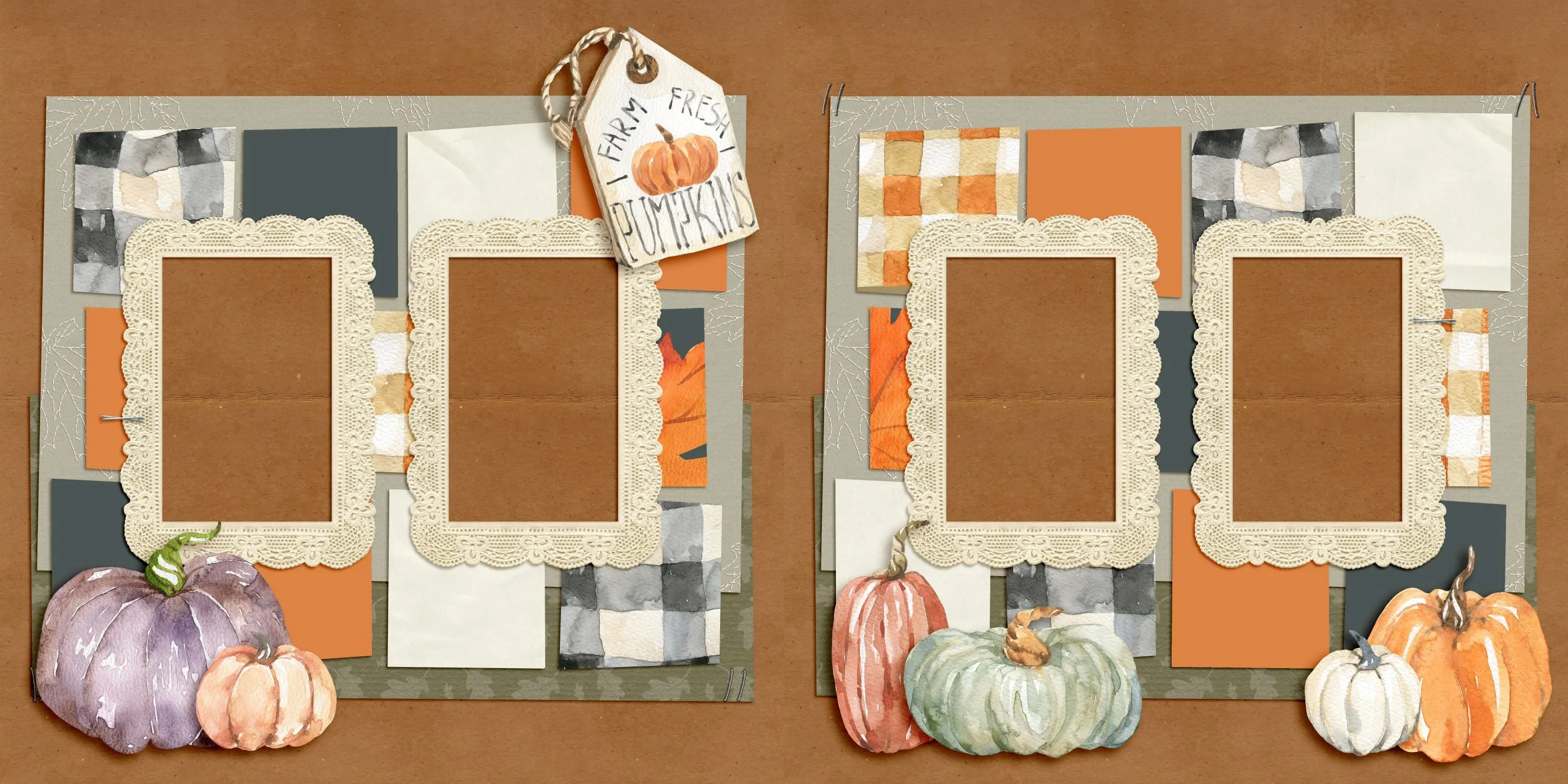 Cozy Autumn - Set of 5 Double Page Layouts - 1618