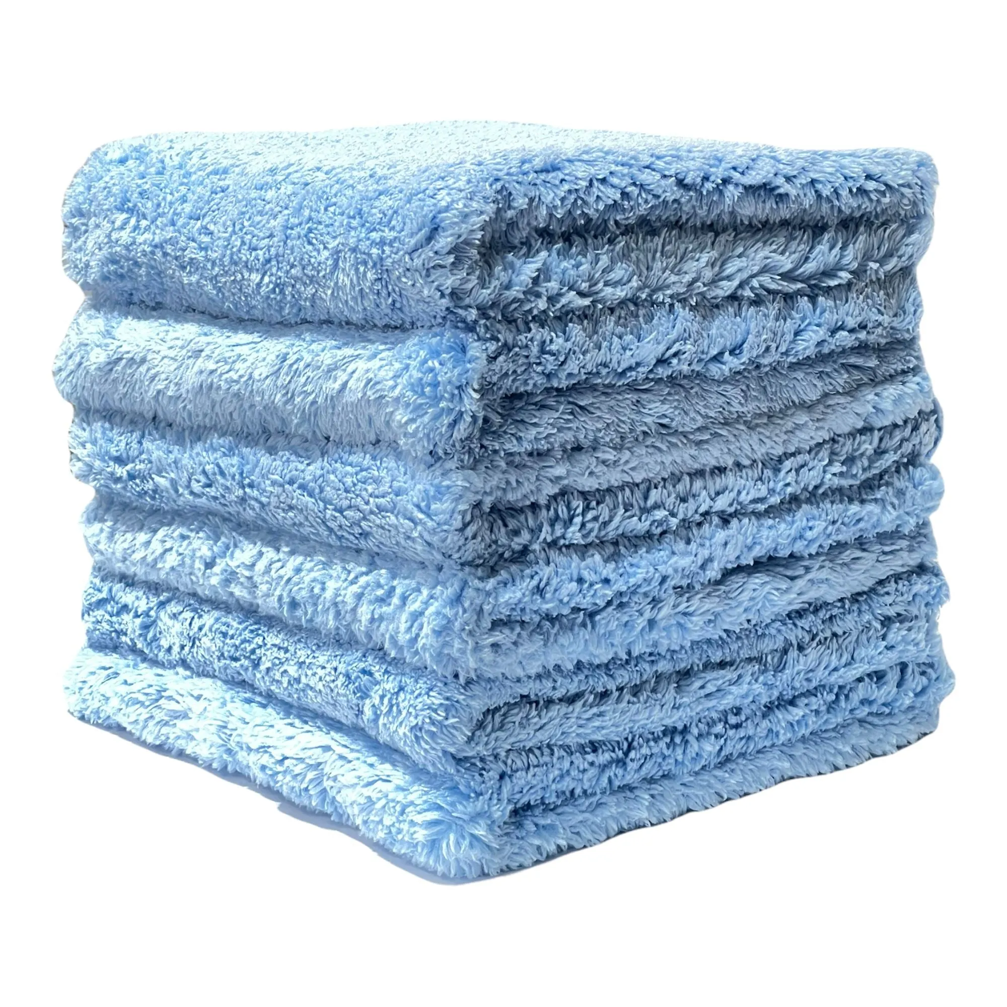 Edgeless Microfiber Fur Detailing Towel Polishing Buffing Exterior and Interior, 16"x16", Blue