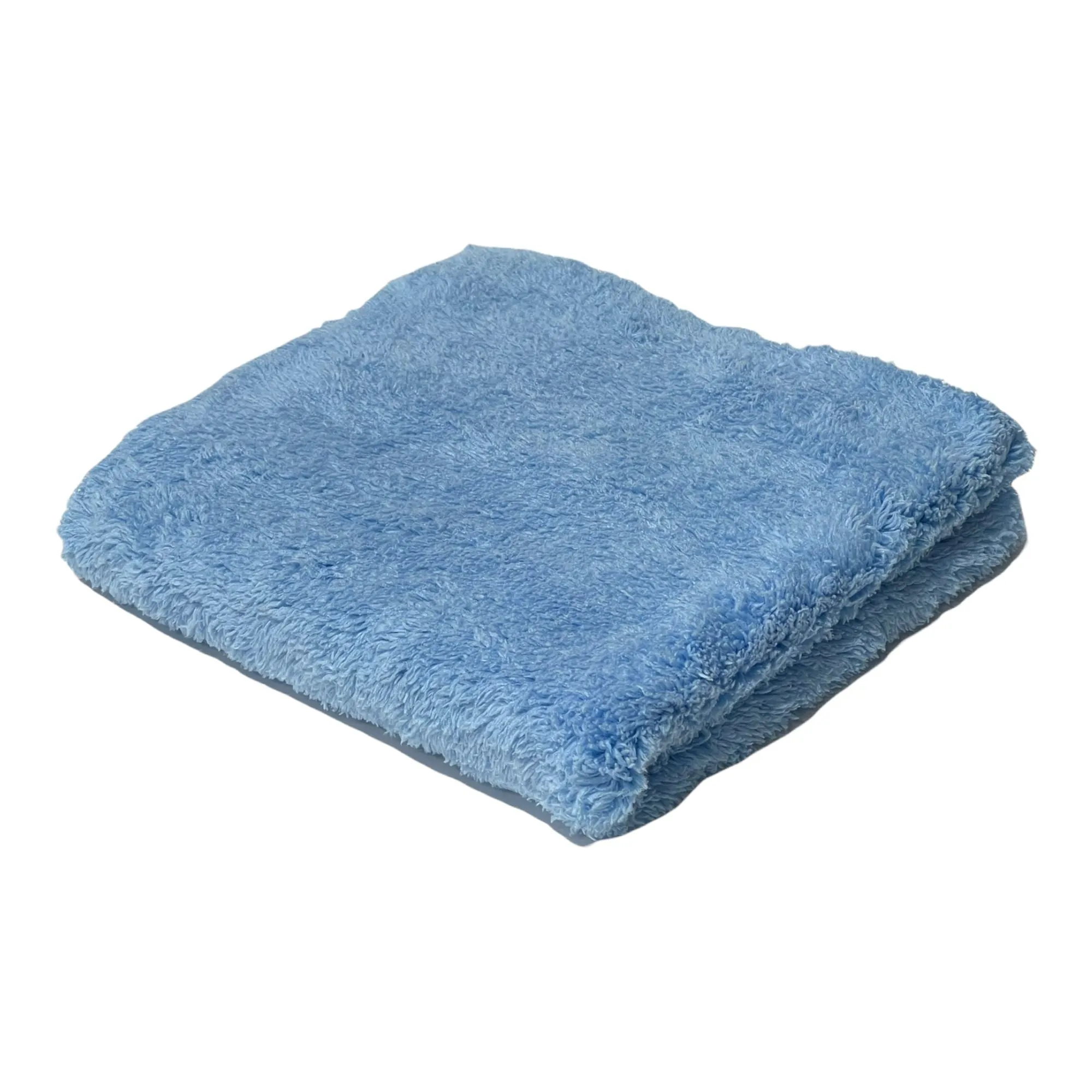 Edgeless Microfiber Fur Detailing Towel Polishing Buffing Exterior and Interior, 16"x16", Blue