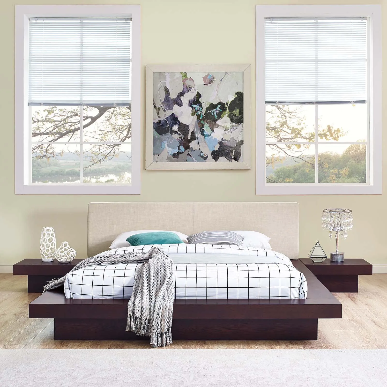 Freja 3 Piece Fabric Bedroom Set