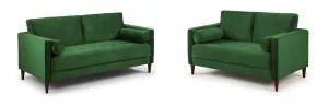 Fuji Sofa - Plush Green 3 2 Set