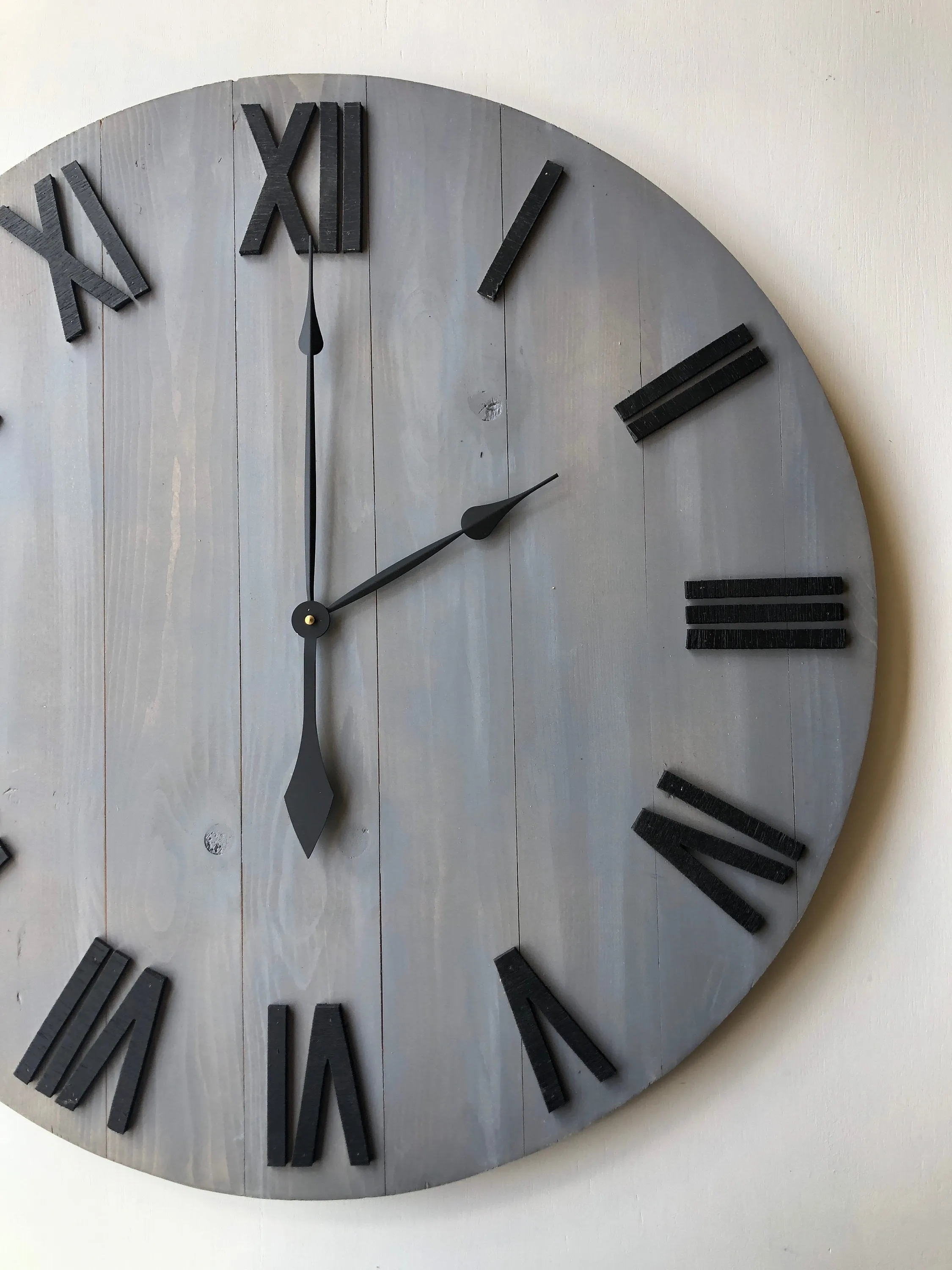 Gray & Black Farmhouse Clock