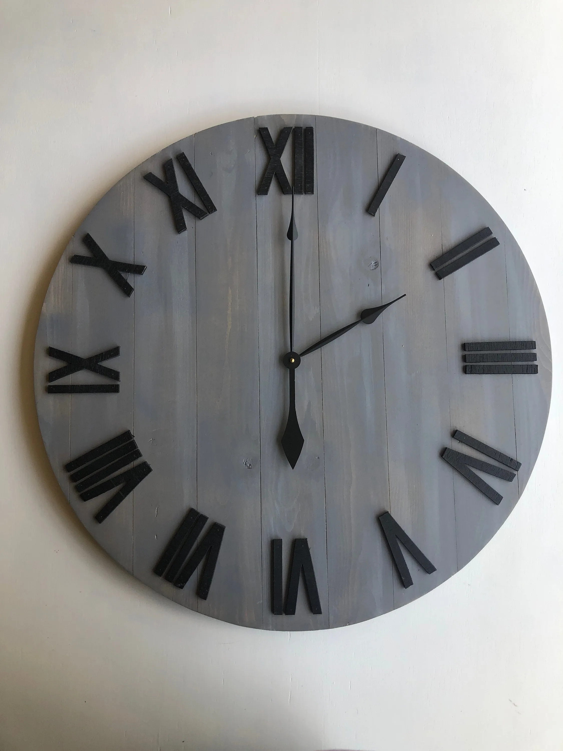 Gray & Black Farmhouse Clock