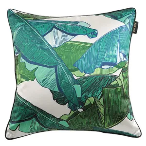 Green Plantation Leaf Throw Cushion