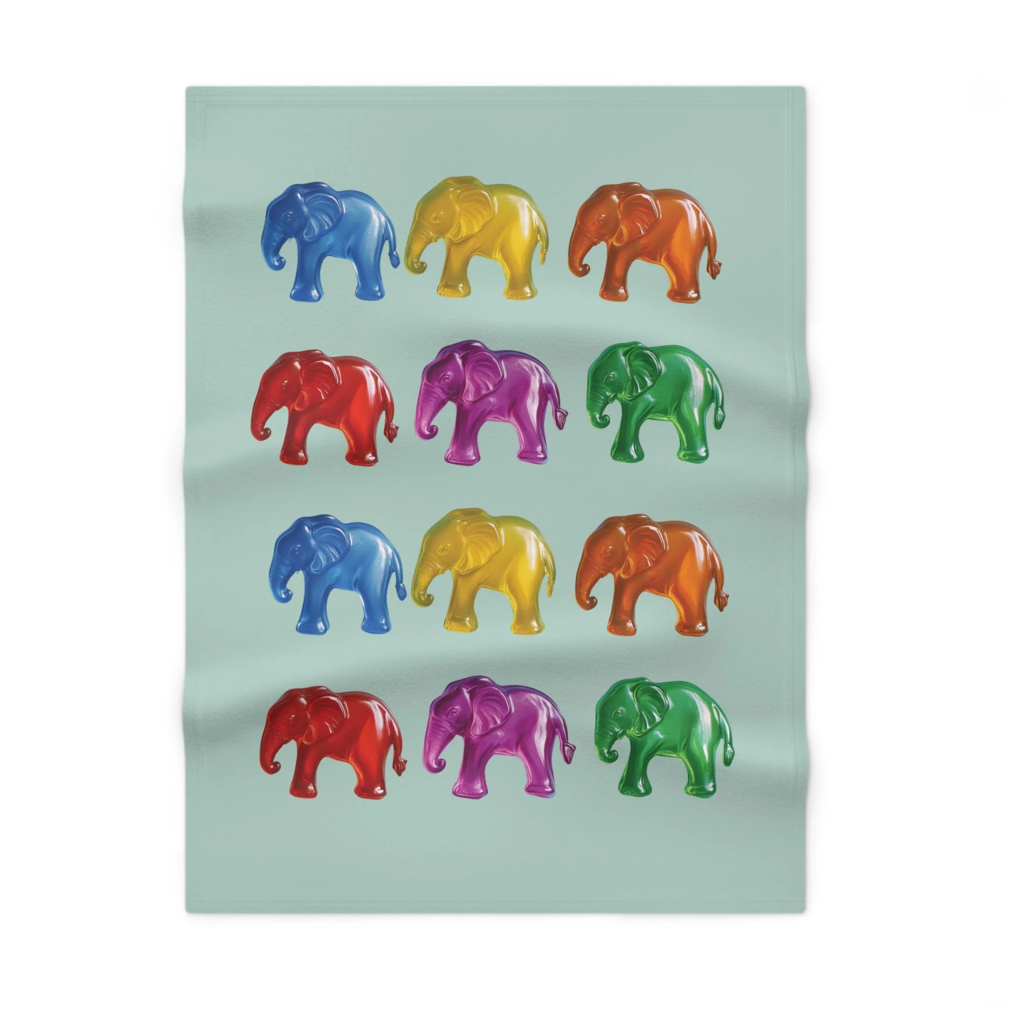 Gummy Elephants Soft Fleece Baby Blanket