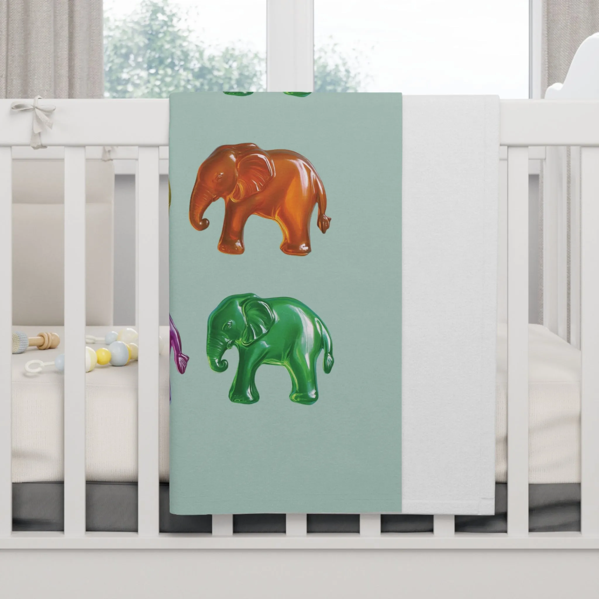 Gummy Elephants Soft Fleece Baby Blanket