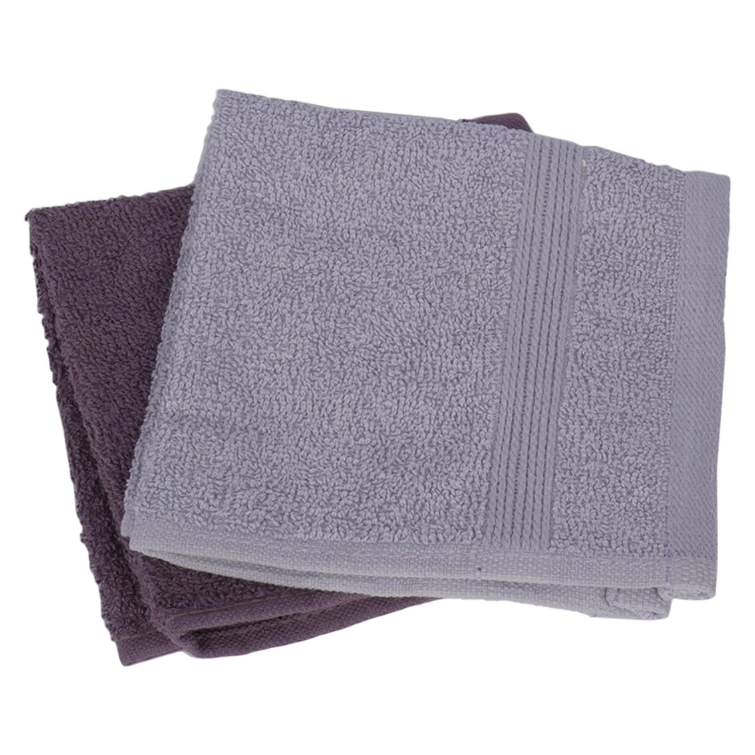 Heart Home 525 GSM Cotton Face Towels |Super Soft, Quick Absorbent & Anti-Bacterial|Gym & Workout Towels|Pack of 2 (Purple & Mauve)