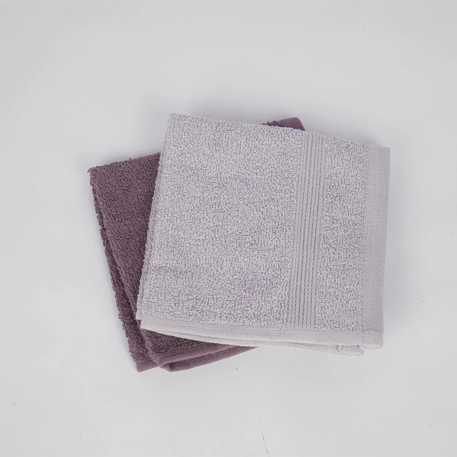 Heart Home 525 GSM Cotton Face Towels |Super Soft, Quick Absorbent & Anti-Bacterial|Gym & Workout Towels|Pack of 2 (Purple & Mauve)