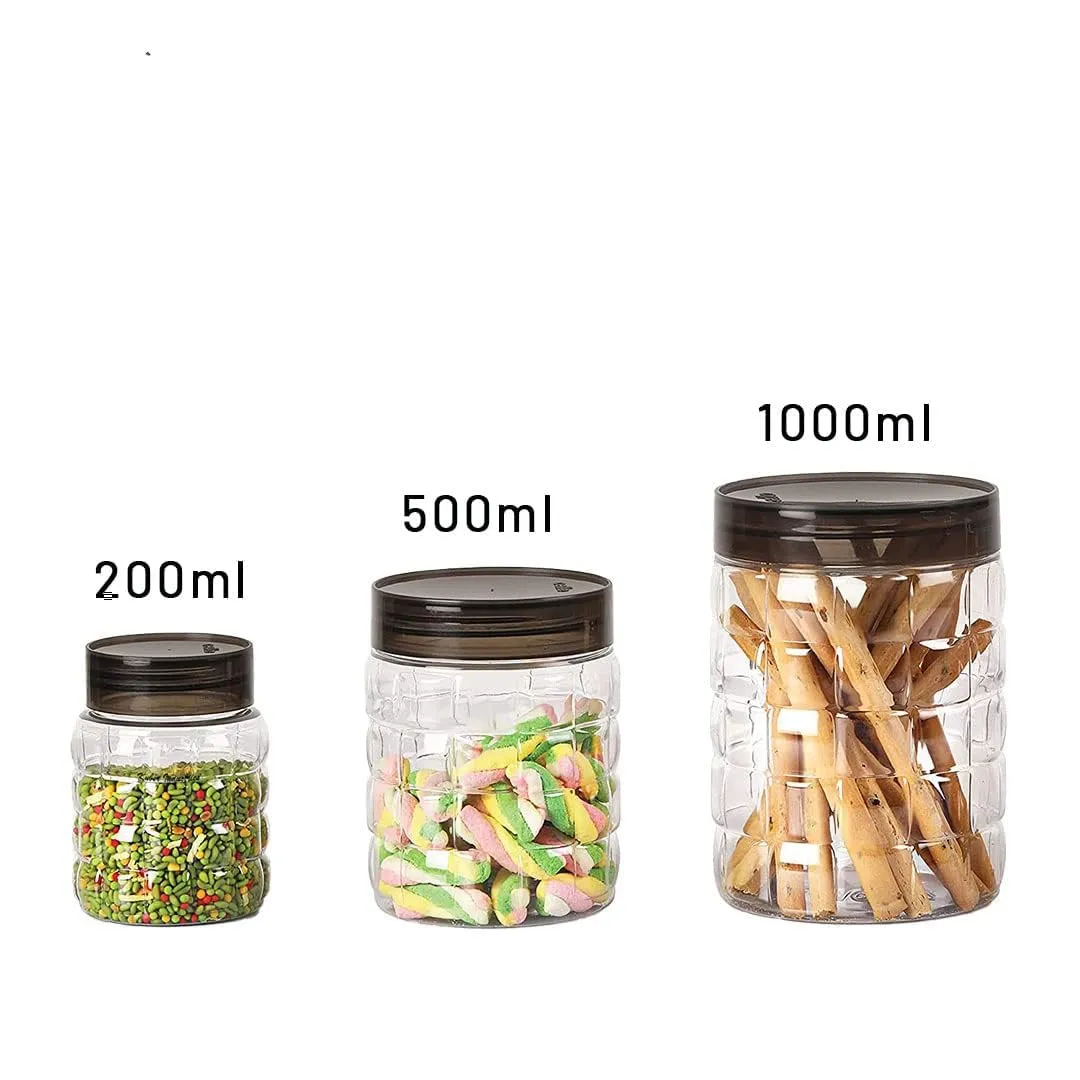 Homestic Set of 12 Plastic Container Set | 1000ml, 500ml, 200ml I PET, Food Grade Plastic, 100% BPA Free | Airtight Container Set for Kitchen Storage |Small to Large, Transparent