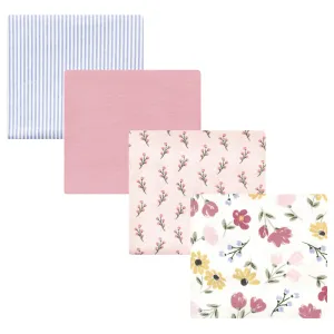 Hudson Baby Cotton Flannel Receiving Blankets, Soft Painted Floral