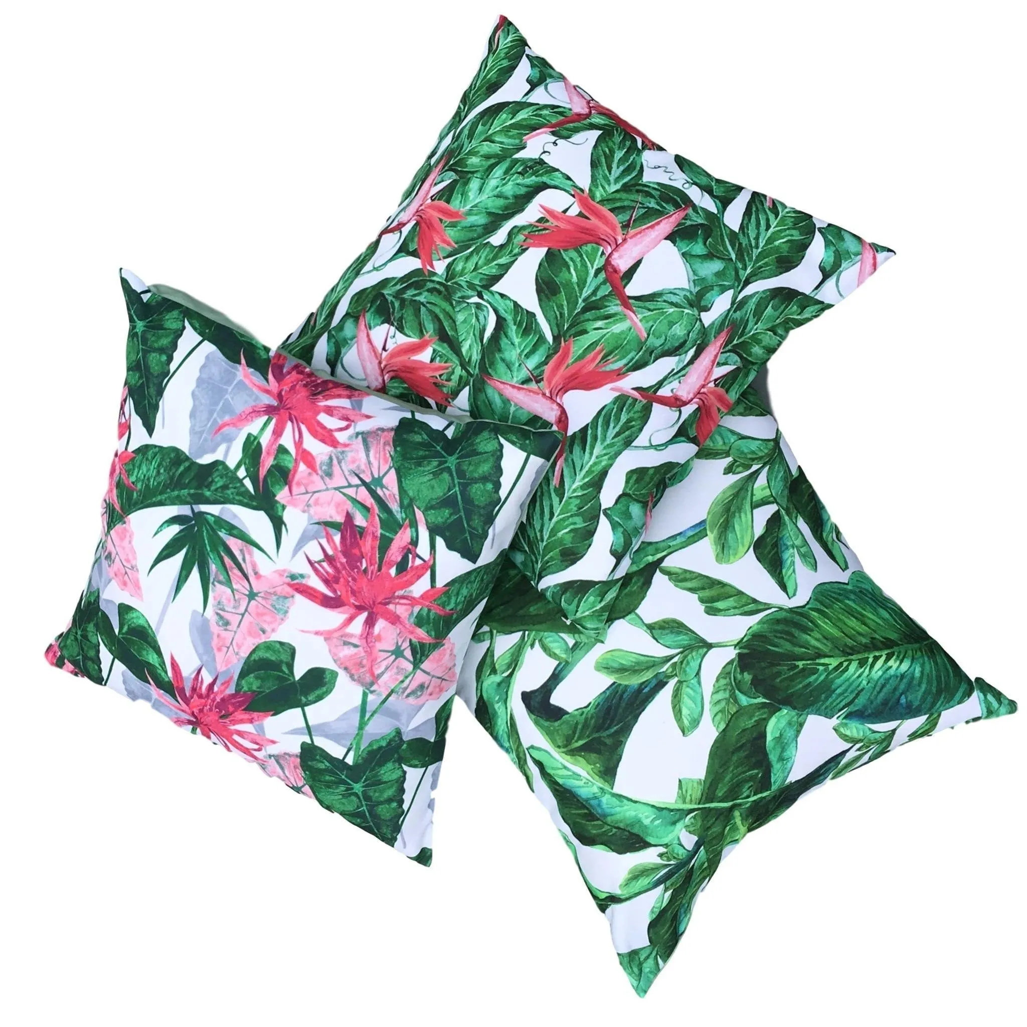 Jungle Leaf Water Resistant Garden Cushion Cover Scatter Pillow Cover Tropical Jungle Rainforest