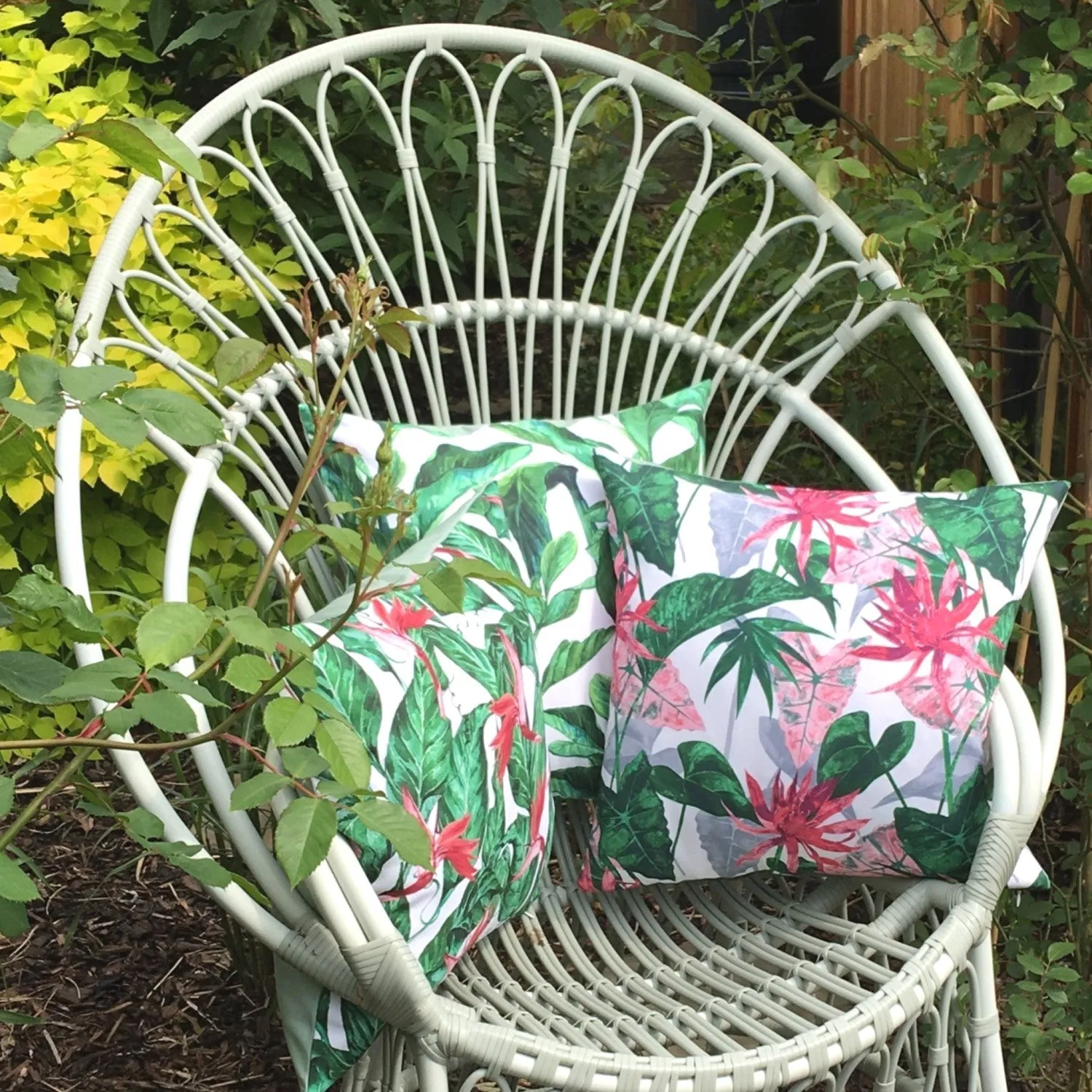 Jungle Leaf Water Resistant Garden Cushion Cover Scatter Pillow Cover Tropical Jungle Rainforest