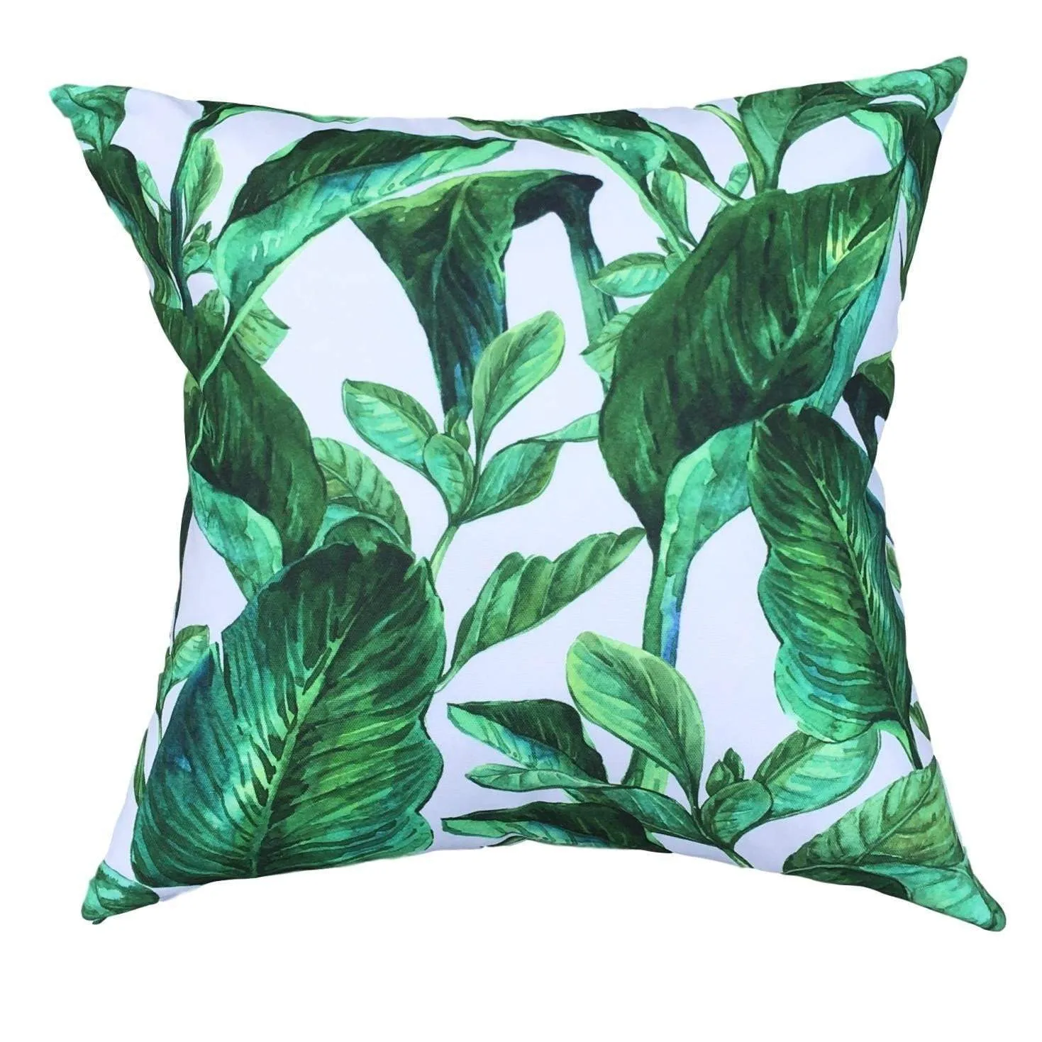 Jungle Leaf Water Resistant Garden Cushion Cover Scatter Pillow Cover Tropical Jungle Rainforest