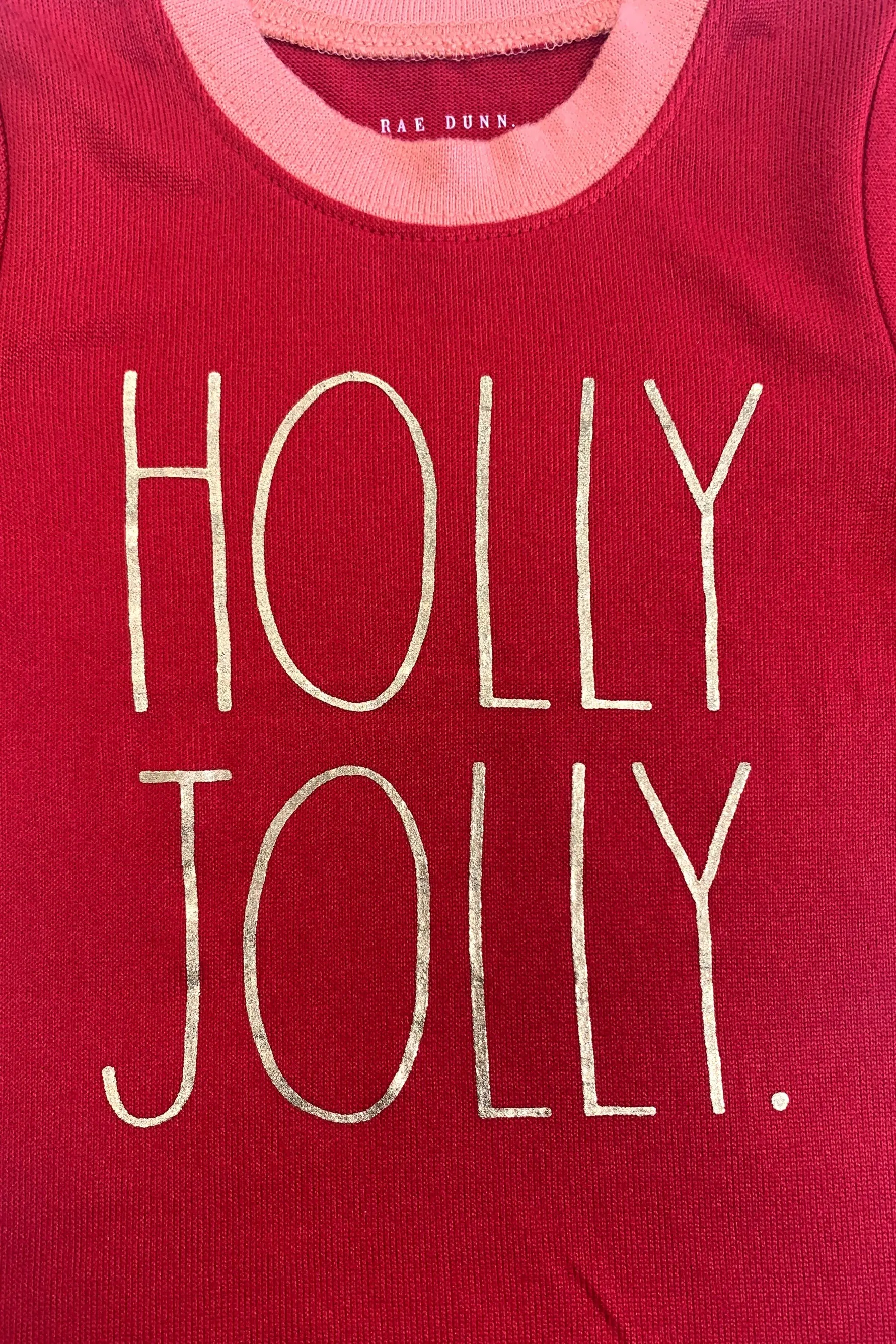 Kids "HOLLY JOLLY" Long Sleeve Top and Jogger Pajama Set