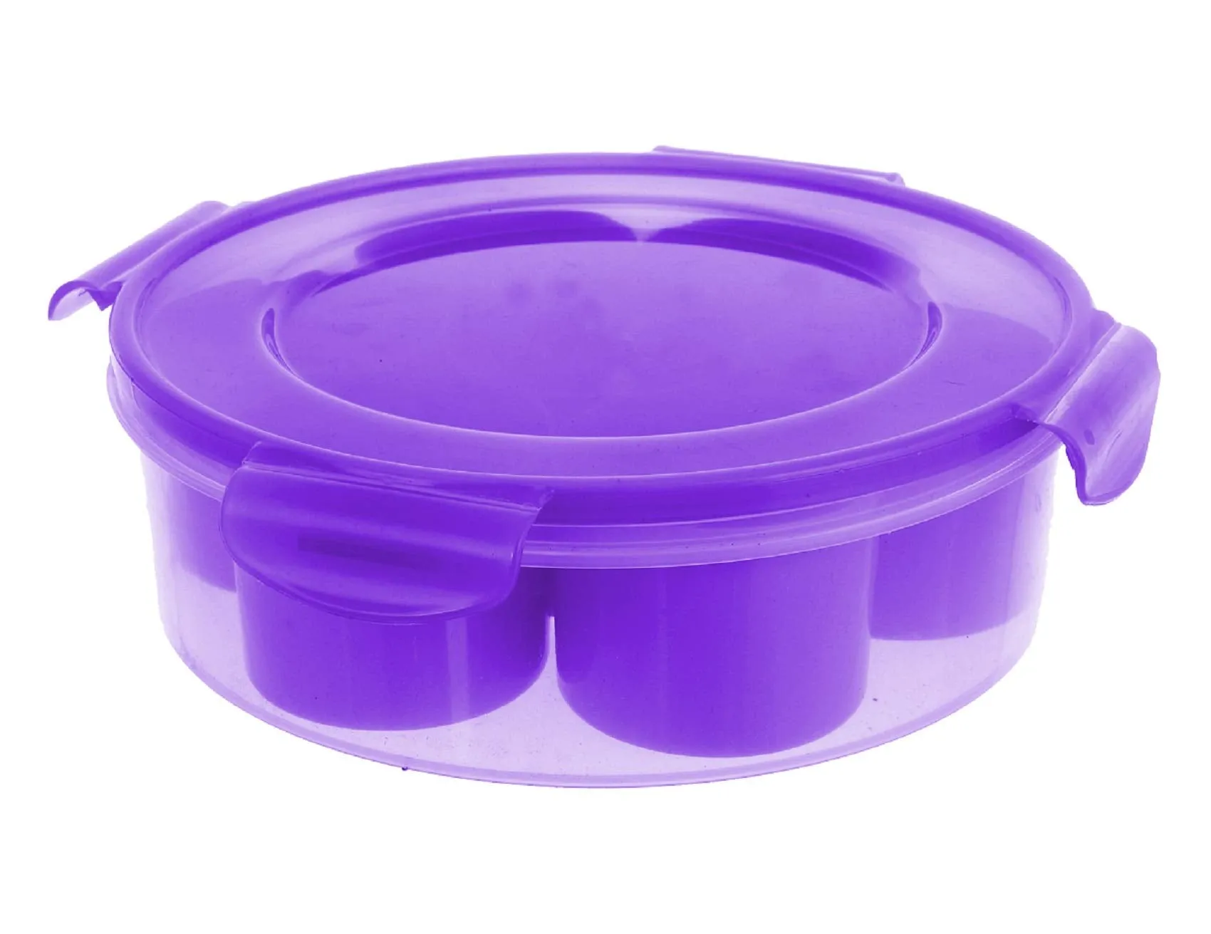 Kuber Industries Airtight & Leak Proof Plastic Masala (Spice) Box/Dabba/Spice Organiser with Lock Lid & 7 Containers (Purple)-KUBERMART371