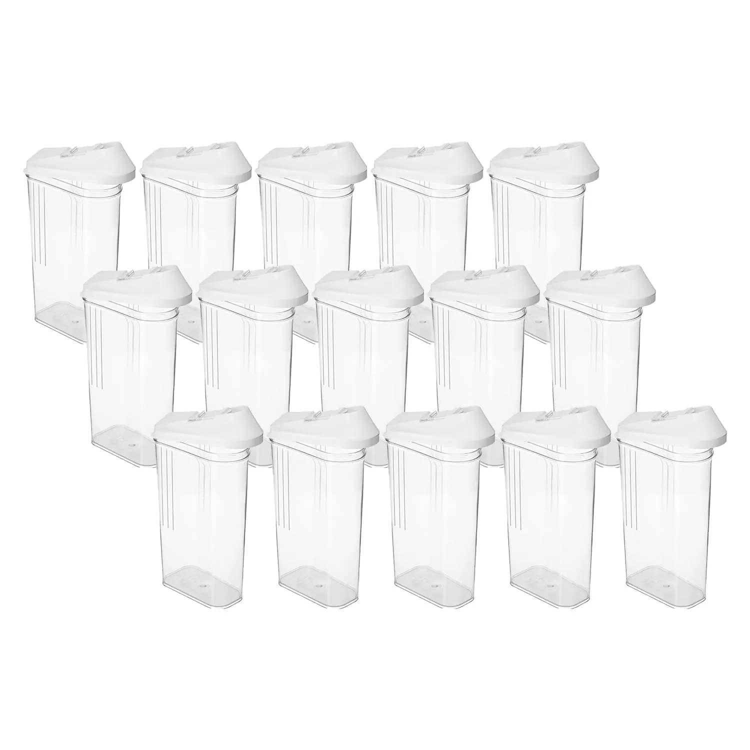 Kuber Industries Plastic Dispenser Kitchen Set|Smooth Sliding Mouth/Lid Mechanism|Food Grade Plastic, Durable & safe|Container for Kitchen Storage Set of 3|750ml, Transparent with White Lid(Pack Of 5)