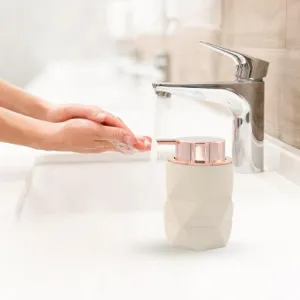 Modern Plastic Soap Dispenser - Rose Gold Finish, 300ml