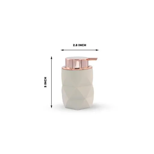 Modern Plastic Soap Dispenser - Rose Gold Finish, 300ml