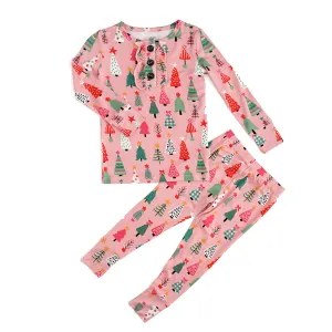 Noelle Pink Trees RUFFLE TWO PIECE