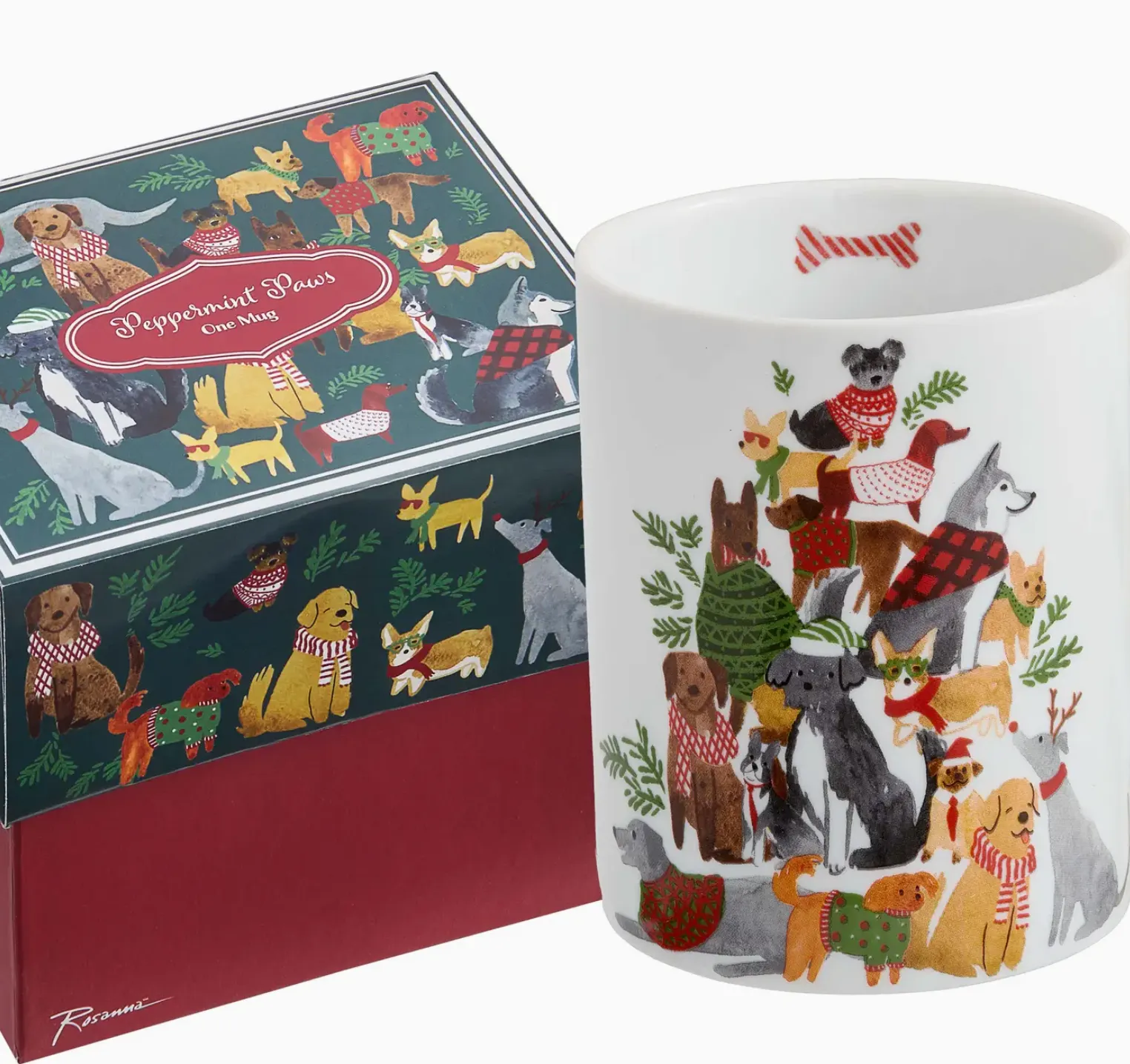 Peppermint Paws- Dogs  and Whiskers-Cats Mug Sets  By Rosanna Designs