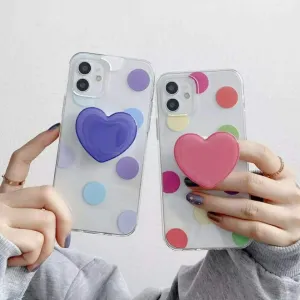 Polka Dot Heart Phone Holder Custom Slim Soft Cases