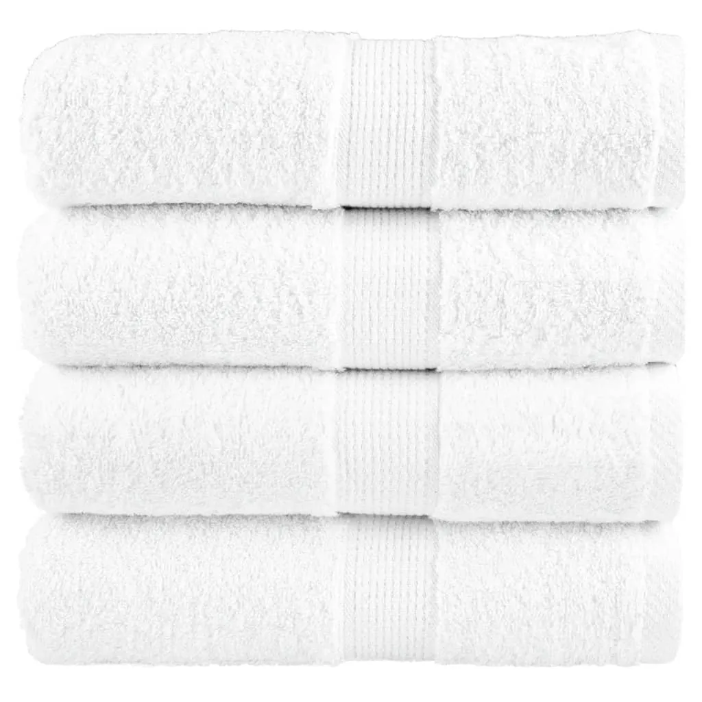 Premium Guest Towels 4pcs White 30x50cm 600gsm 100% Cotton