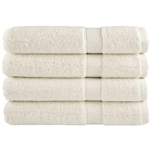 Premium Towels 4 pcs Cream 100x200 cm 600 gsm 100% Cotton