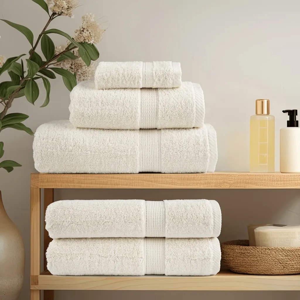 Premium Towels 4 pcs Cream 100x200 cm 600 gsm 100% Cotton