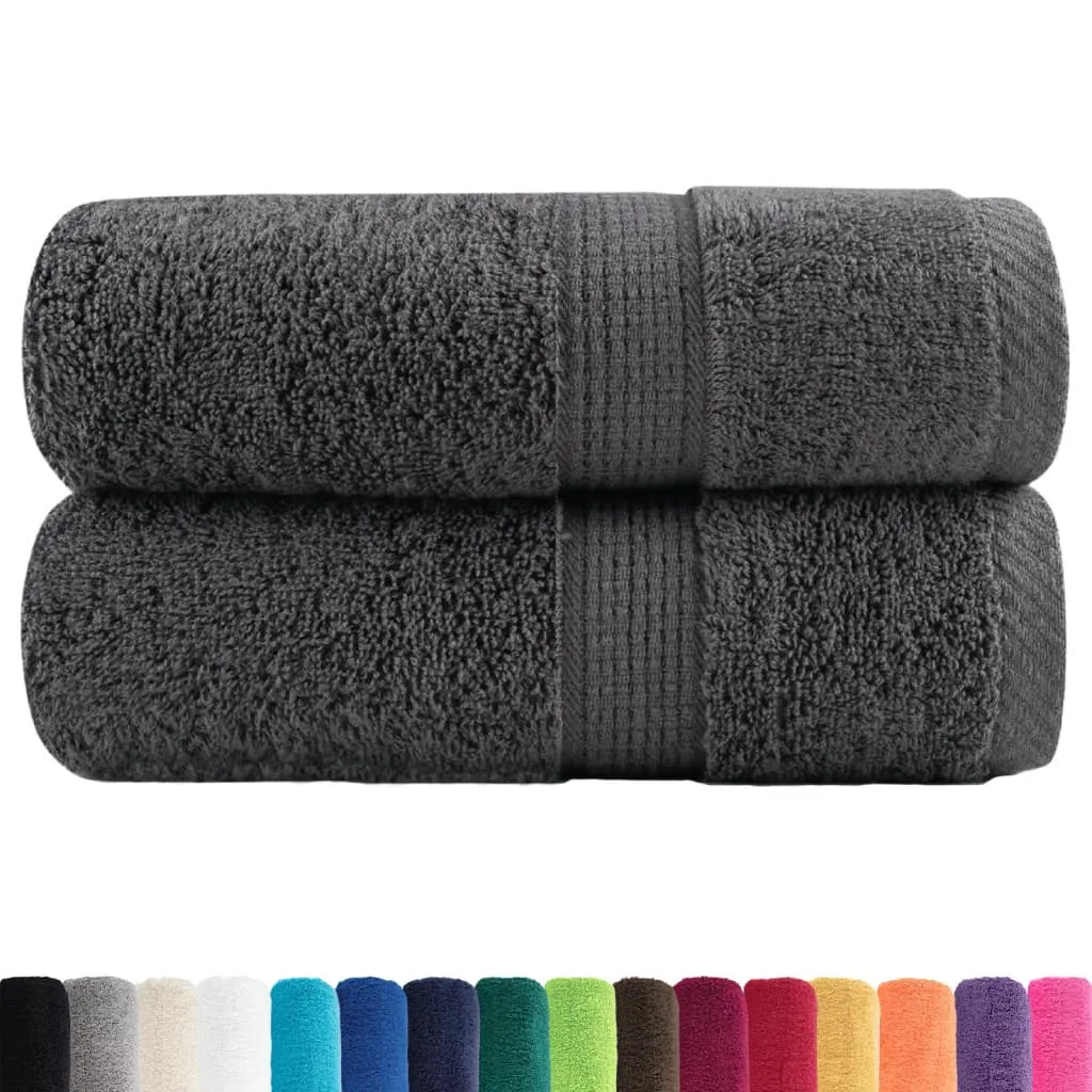 Premium Washcloths 2pcs Anthracite 30x30cm 600gsm 100% Cotton